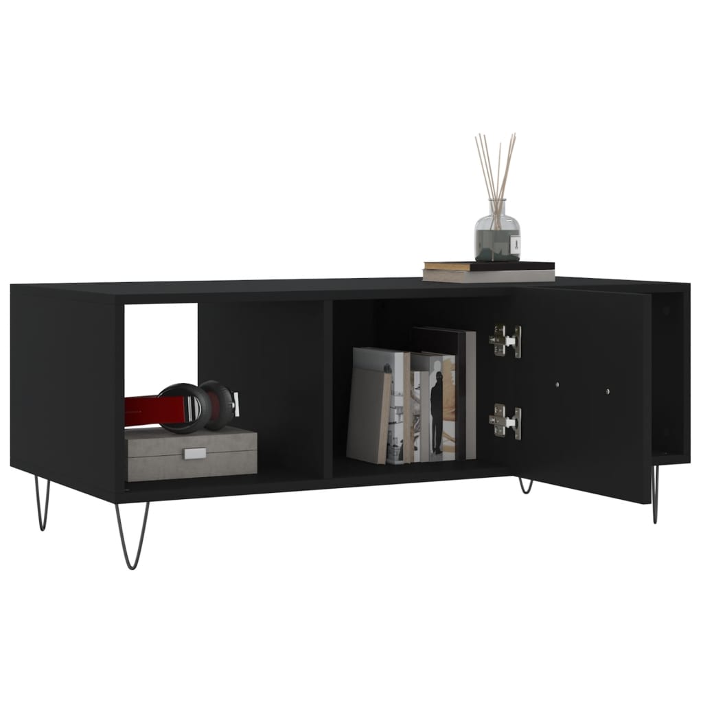 Coffee Table Black 102x50x40 cm Wood Material