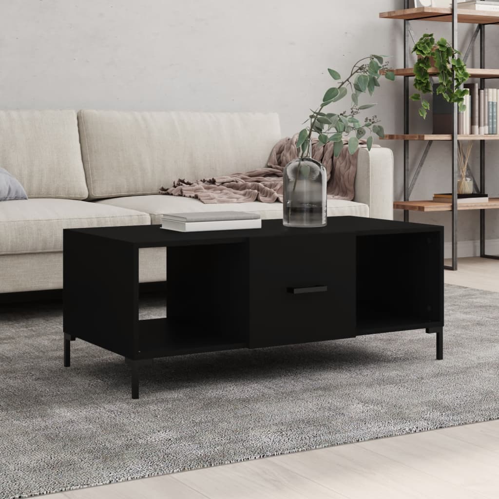 Coffee Table Black 102x50x40 cm Wood Material