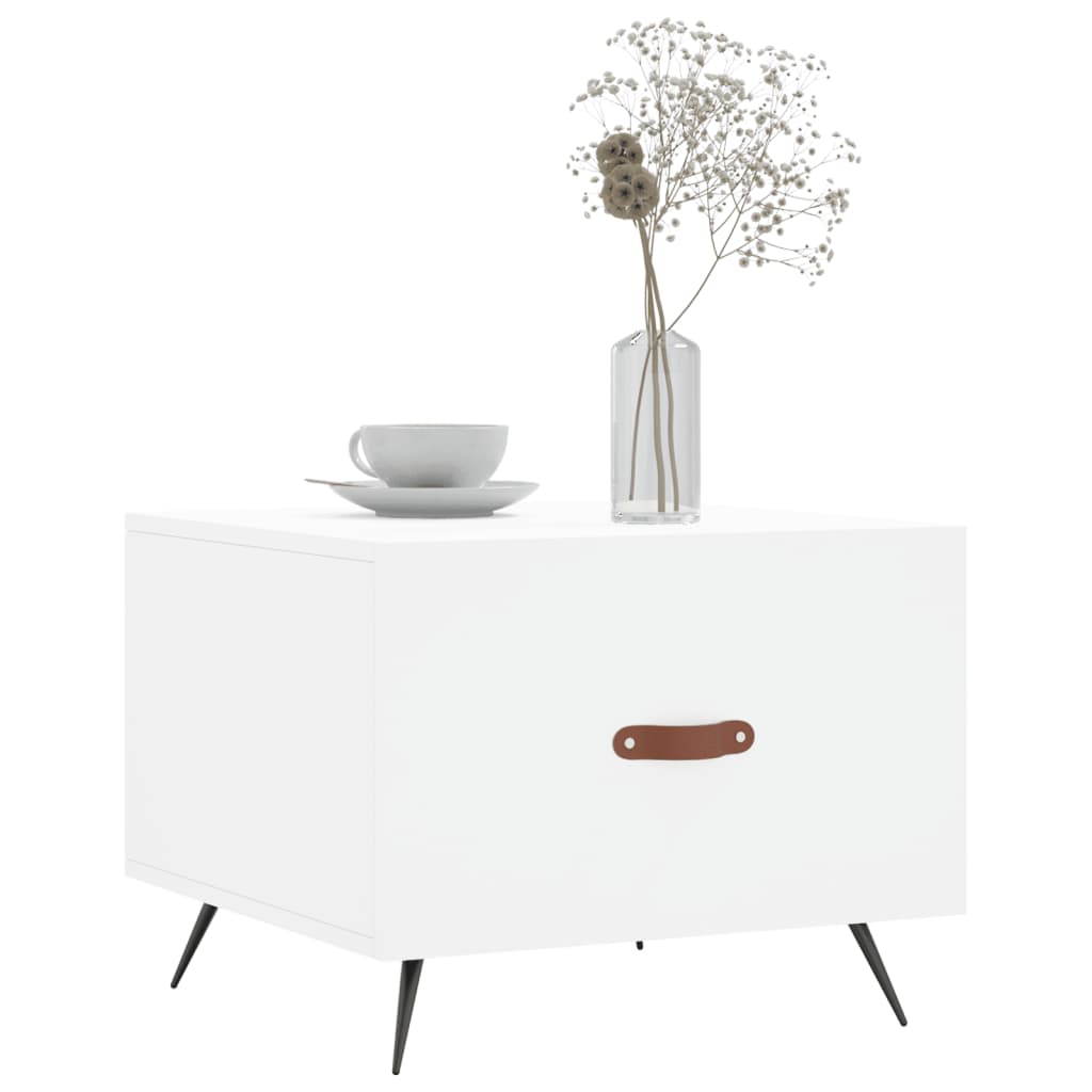 Coffee Tables 2 pcs. White 50x50x40 cm Wood Material
