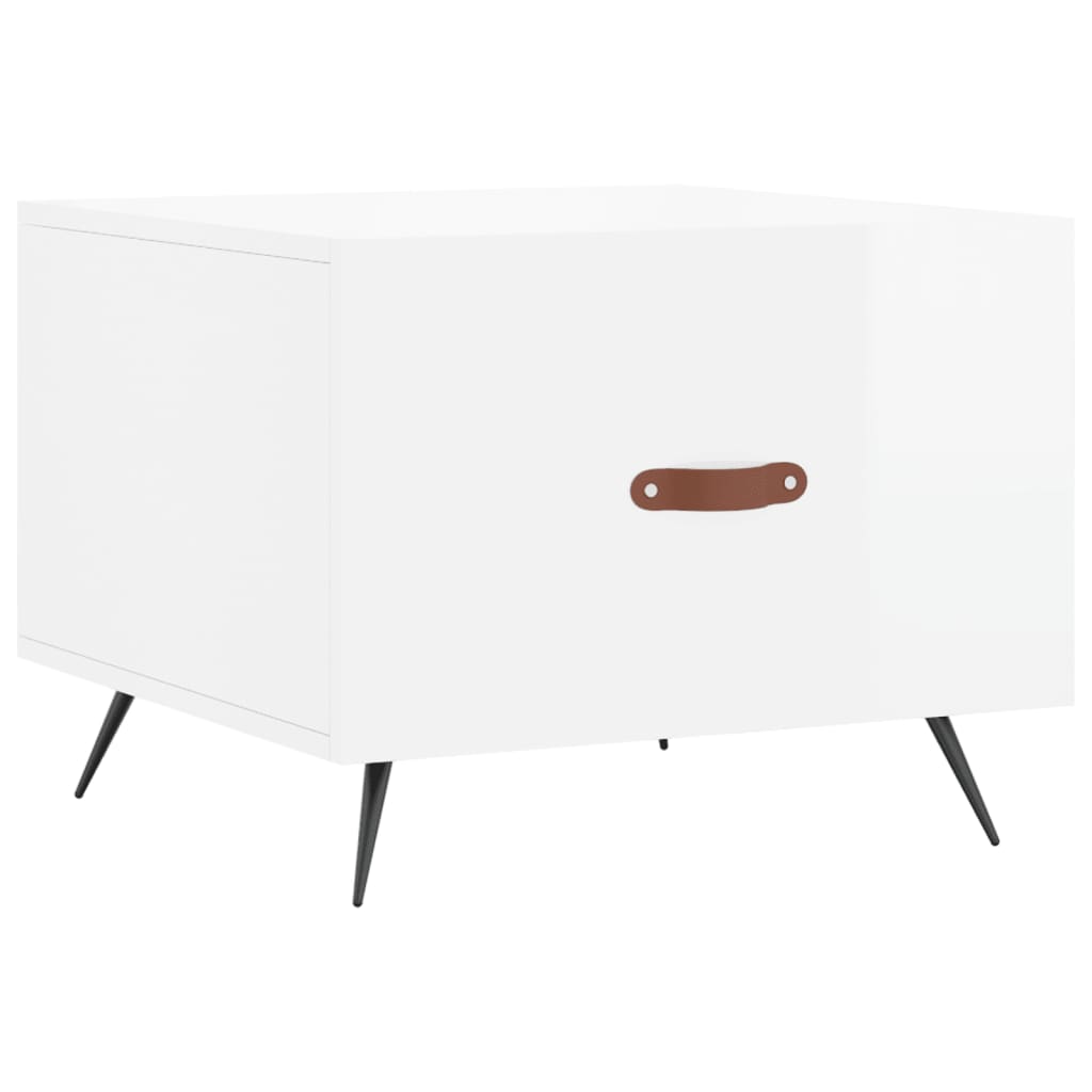 Coffee tables 2 pcs. High gloss white 50x50x40 cm wood material