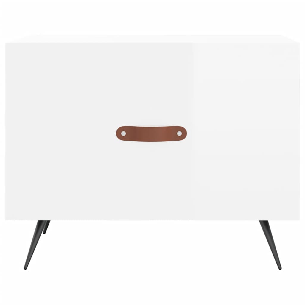 Coffee tables 2 pcs. High gloss white 50x50x40 cm wood material