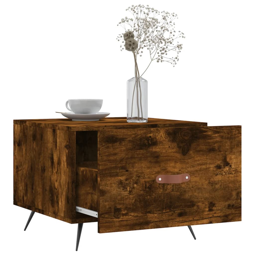 Coffee tables 2 pcs. Smoked oak 50x50x40 cm wood material