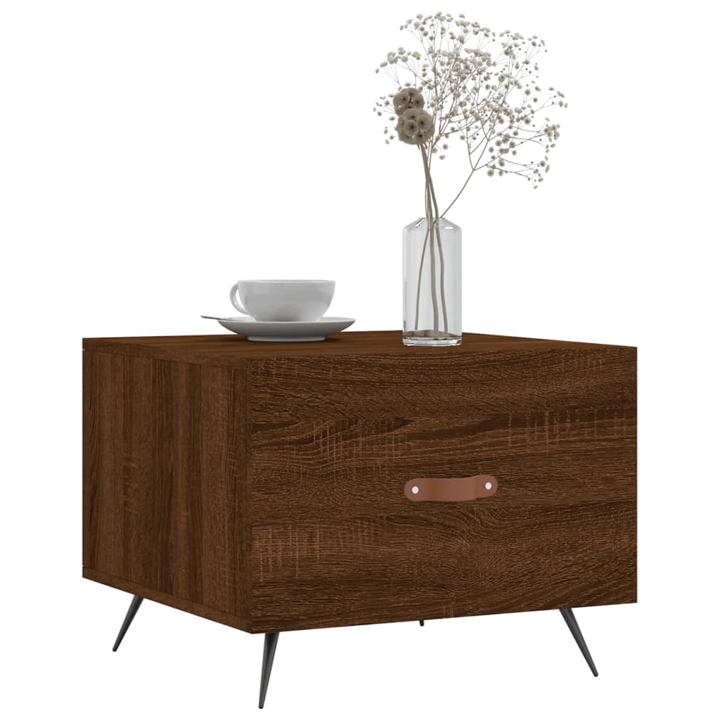 Coffee tables 2 pcs. Brown oak look 50x50x40 cm wood material