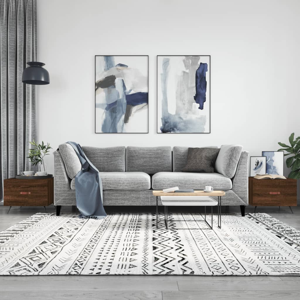 Coffee tables 2 pcs. Brown oak look 50x50x40 cm wood material