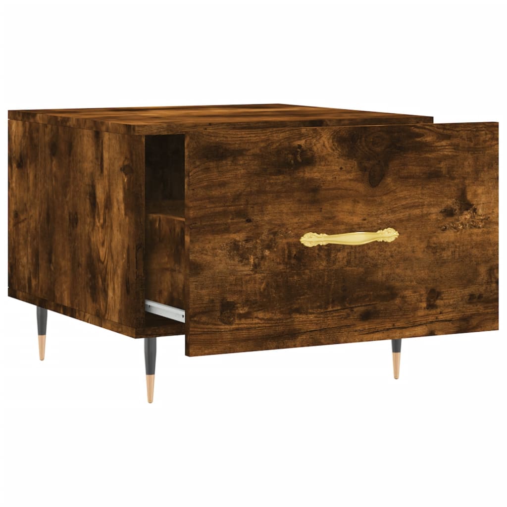 Coffee table smoked oak 50x50x40 cm wood material