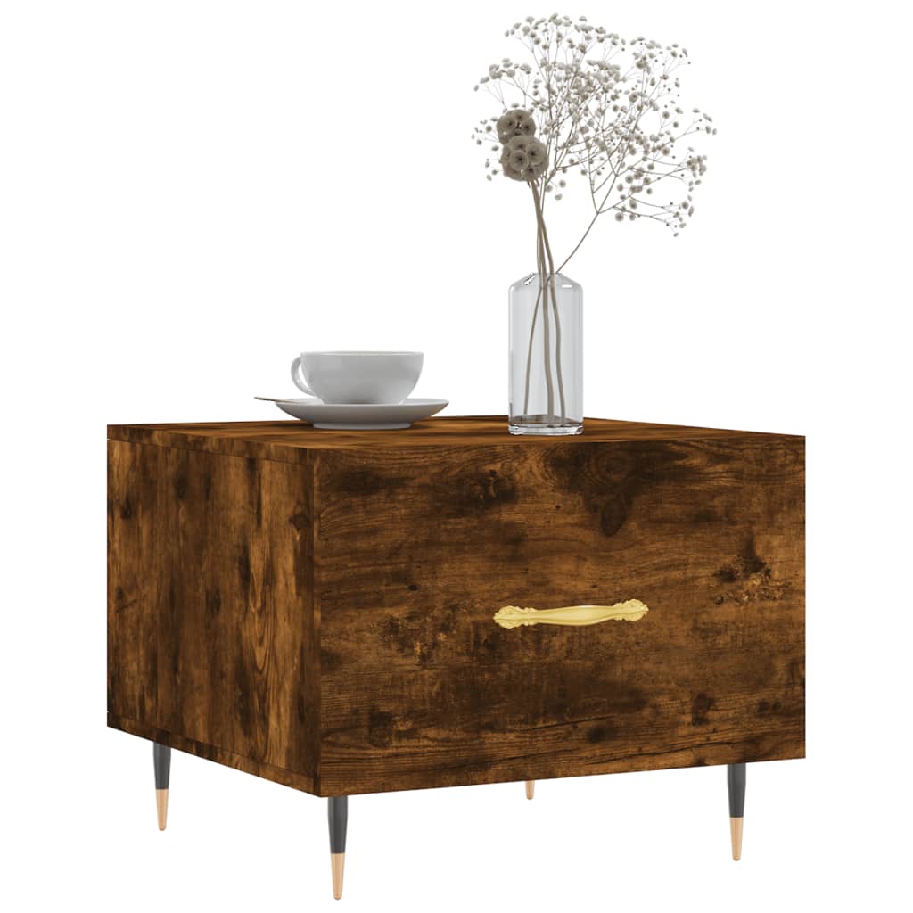 Coffee tables 2 pcs. Smoked oak 50x50x40 cm wood material