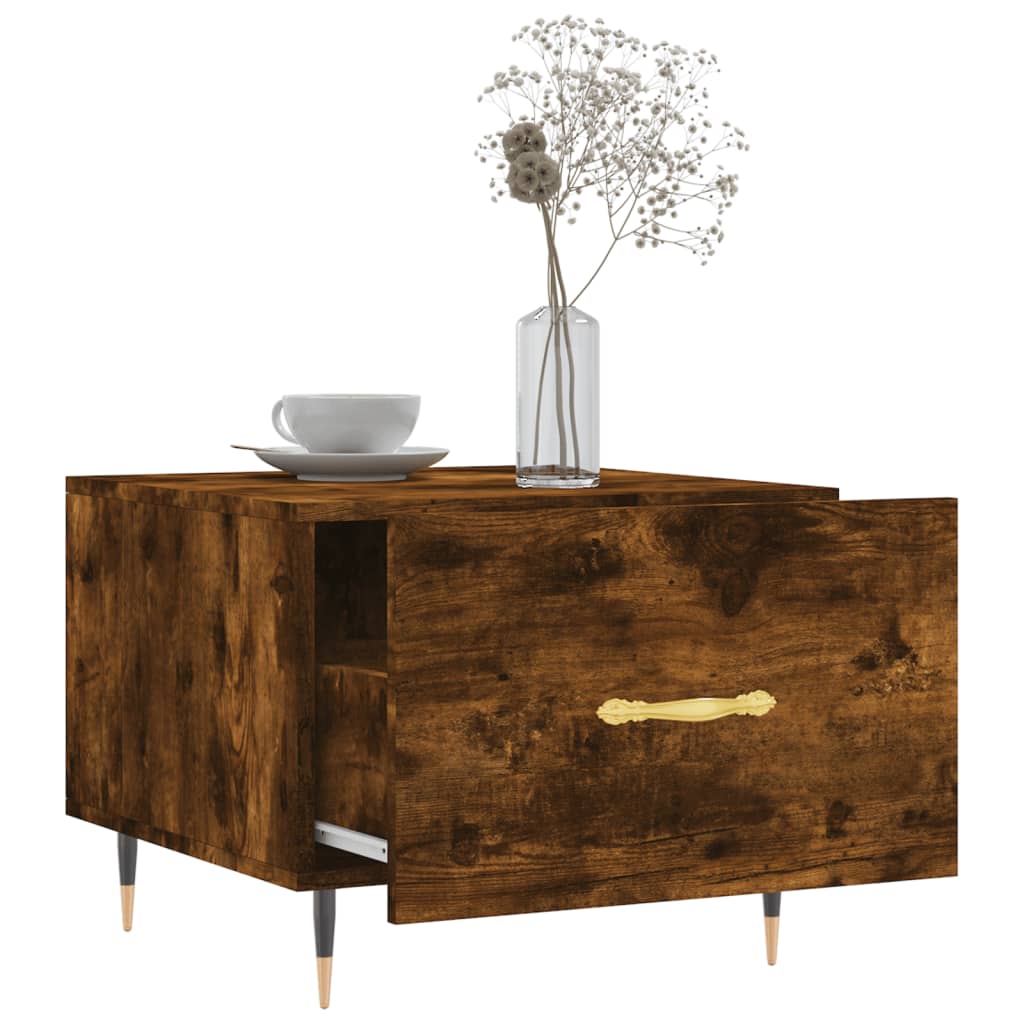 Coffee tables 2 pcs. Smoked oak 50x50x40 cm wood material