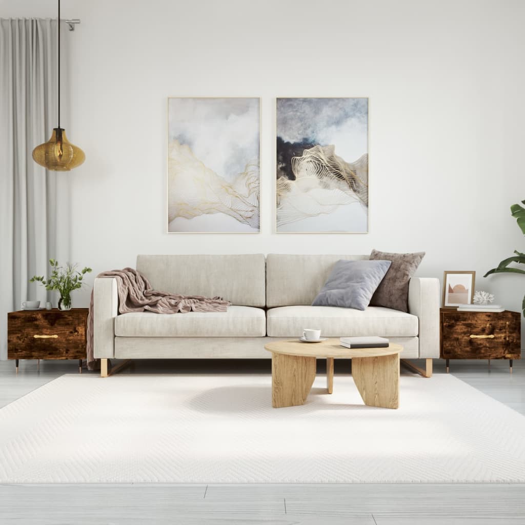 Coffee tables 2 pcs. Smoked oak 50x50x40 cm wood material