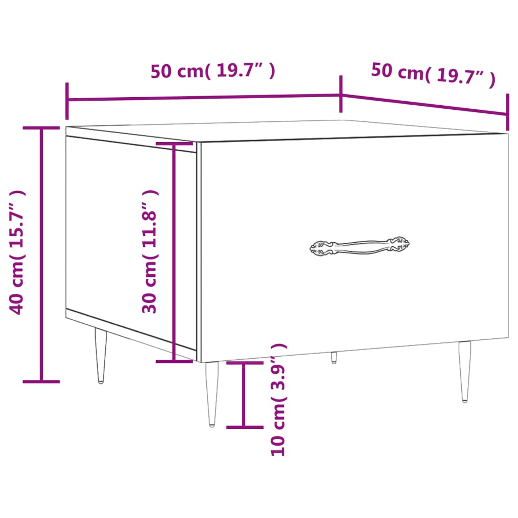 Couchtische 2 Stk. Braun Eichen-Optik 50x50x40 cm Holzwerkstoff