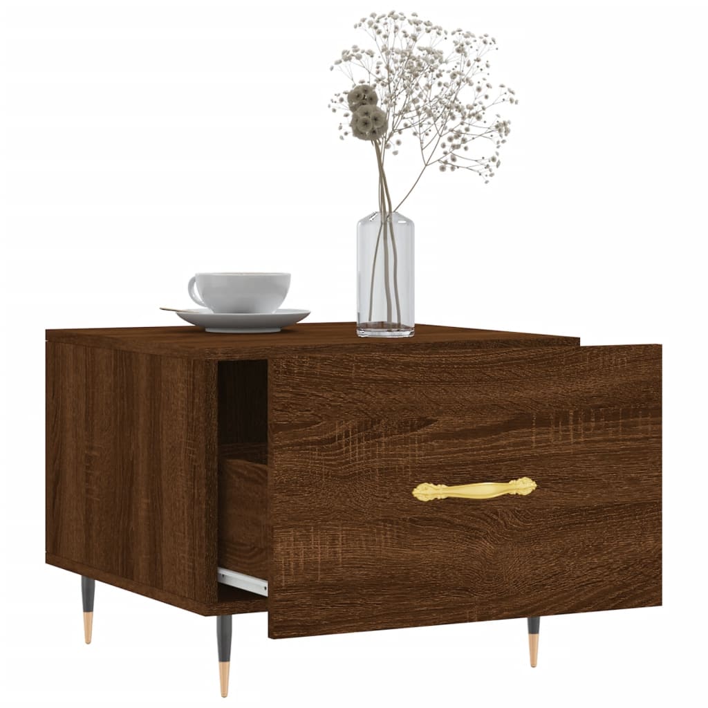Coffee tables 2 pcs. Brown oak look 50x50x40 cm wood material