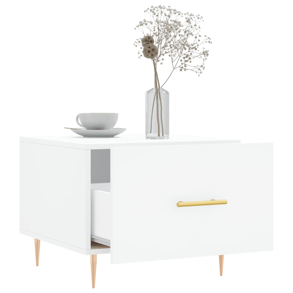 Table basse blanche 50x50x40 cm en bois