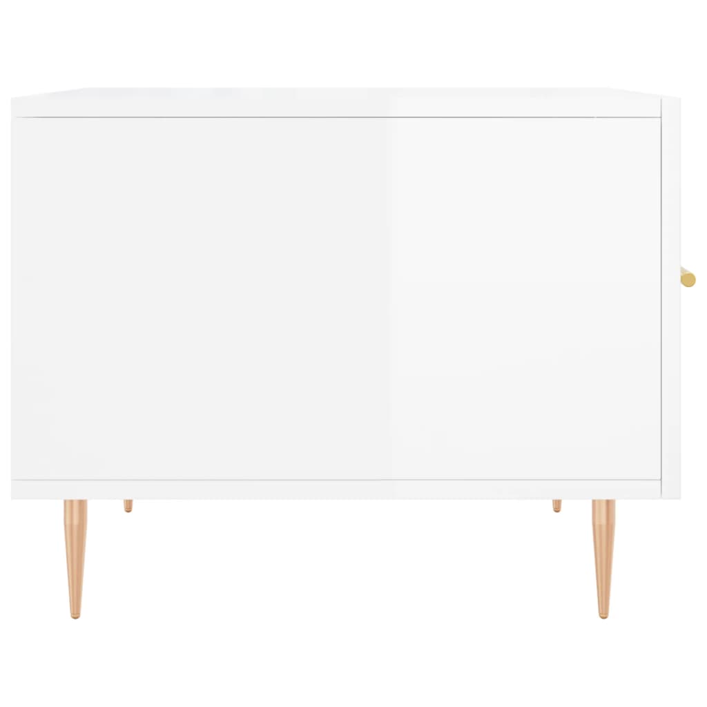 Coffee tables 2 pcs. High gloss white 50x50x40 cm wood material