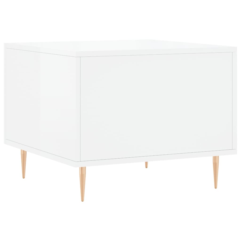 Coffee tables 2 pcs. High gloss white 50x50x40 cm wood material