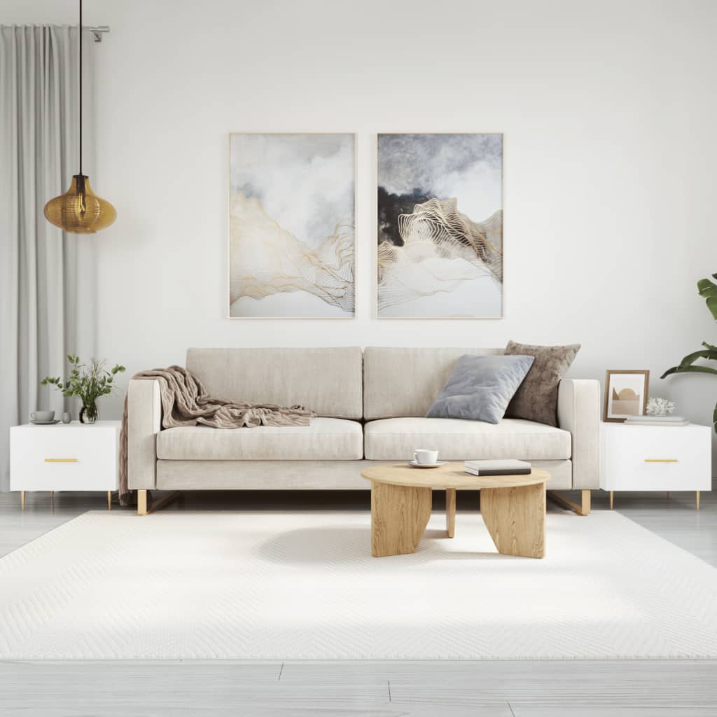 Coffee tables 2 pcs. High gloss white 50x50x40 cm wood material
