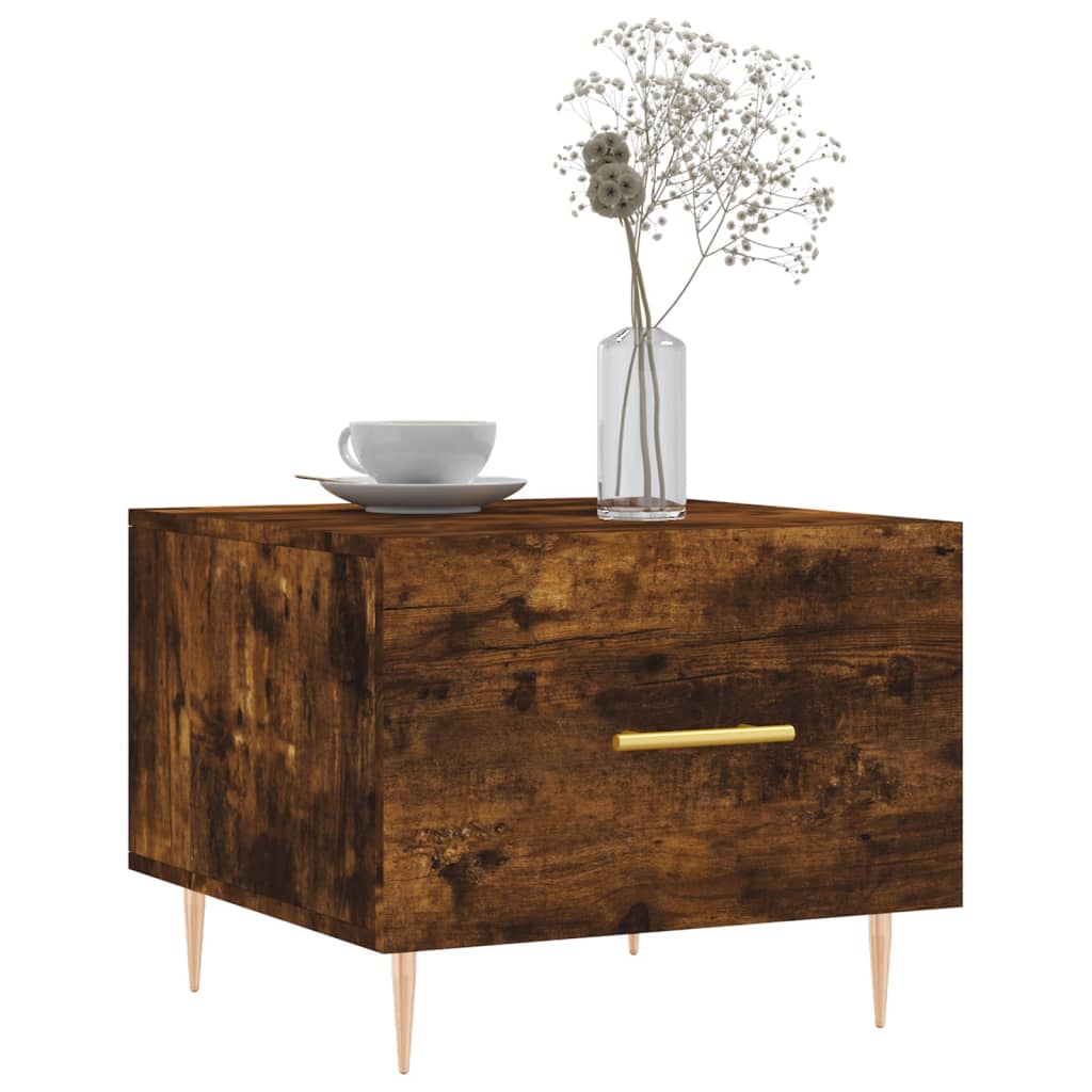 Coffee table smoked oak 50x50x40 cm wood material
