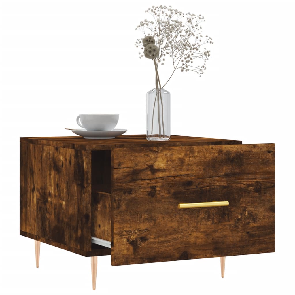 Coffee table smoked oak 50x50x40 cm wood material