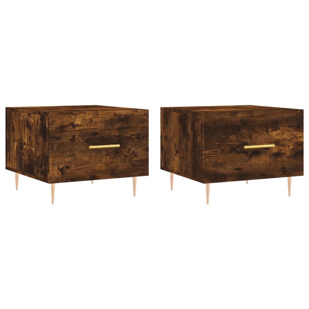 Coffee tables 2 pcs. Smoked oak 50x50x40 cm wood material