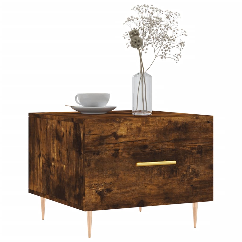 Coffee tables 2 pcs. Smoked oak 50x50x40 cm wood material