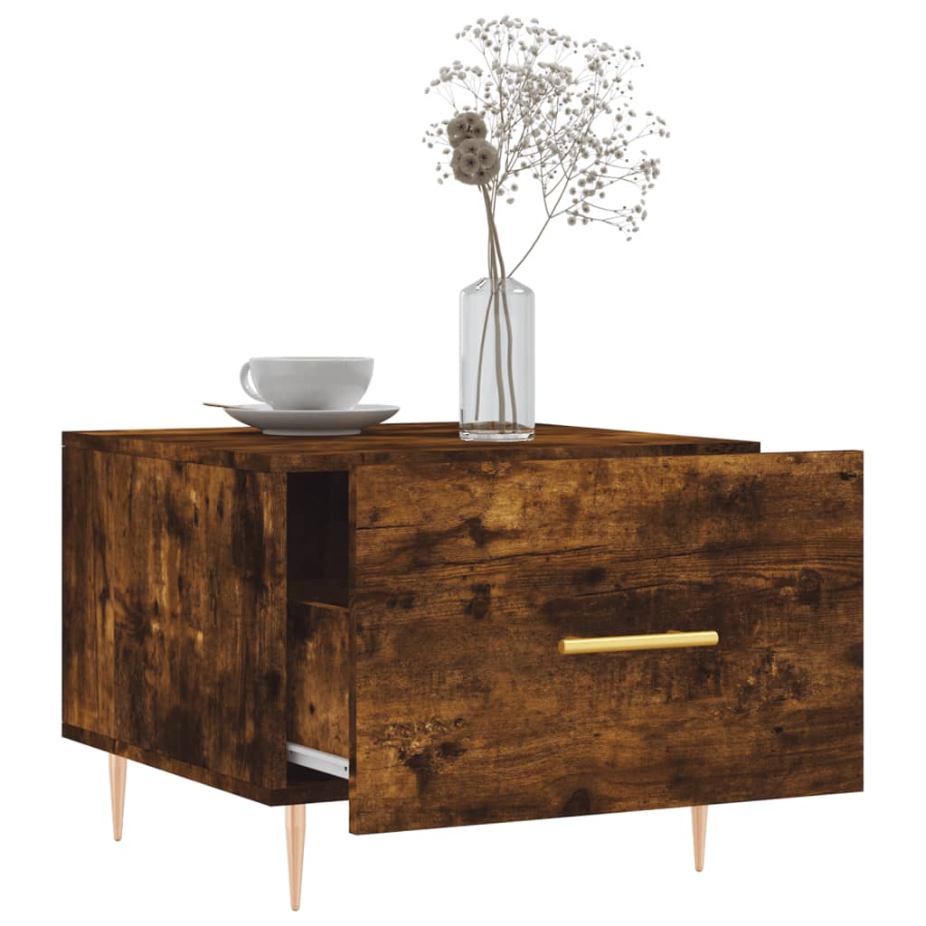 Coffee tables 2 pcs. Smoked oak 50x50x40 cm wood material
