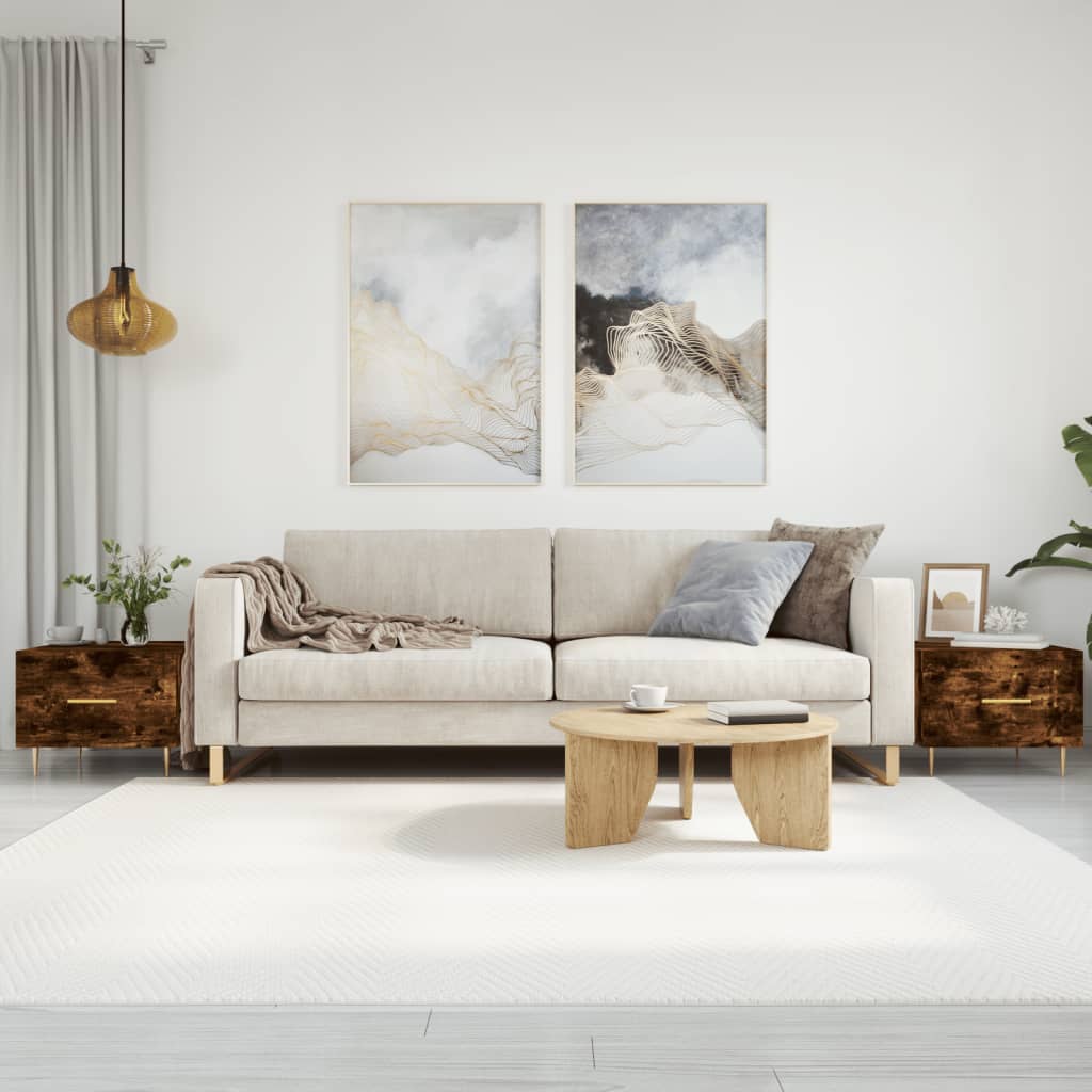 Coffee tables 2 pcs. Smoked oak 50x50x40 cm wood material