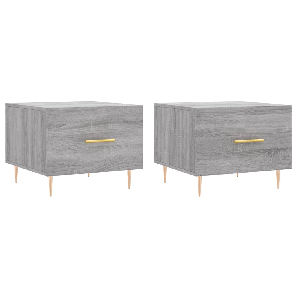 Coffee Tables 2 pcs. Gray Sonoma 50x50x40 cm Wood Material