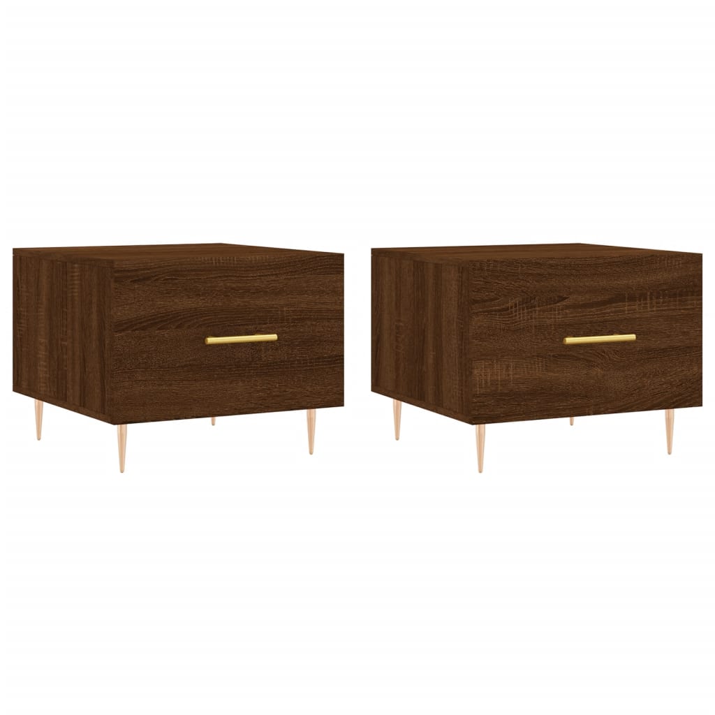 Coffee tables 2 pcs. Brown oak look 50x50x40 cm wood material