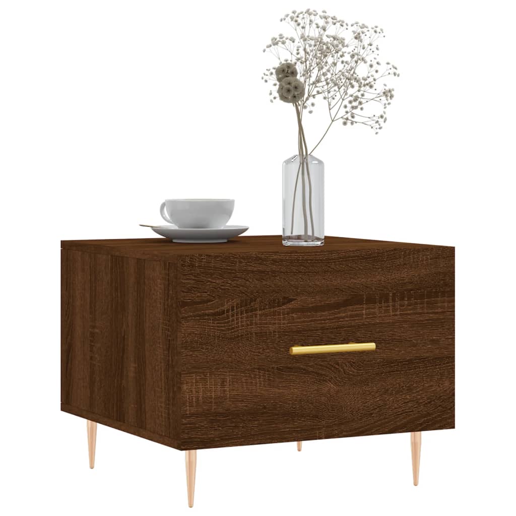 Coffee tables 2 pcs. Brown oak look 50x50x40 cm wood material