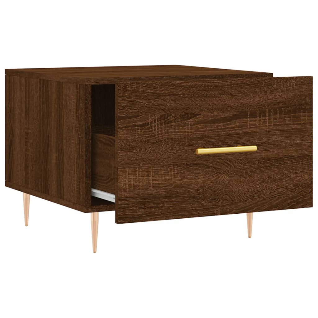 Coffee tables 2 pcs. Brown oak look 50x50x40 cm wood material