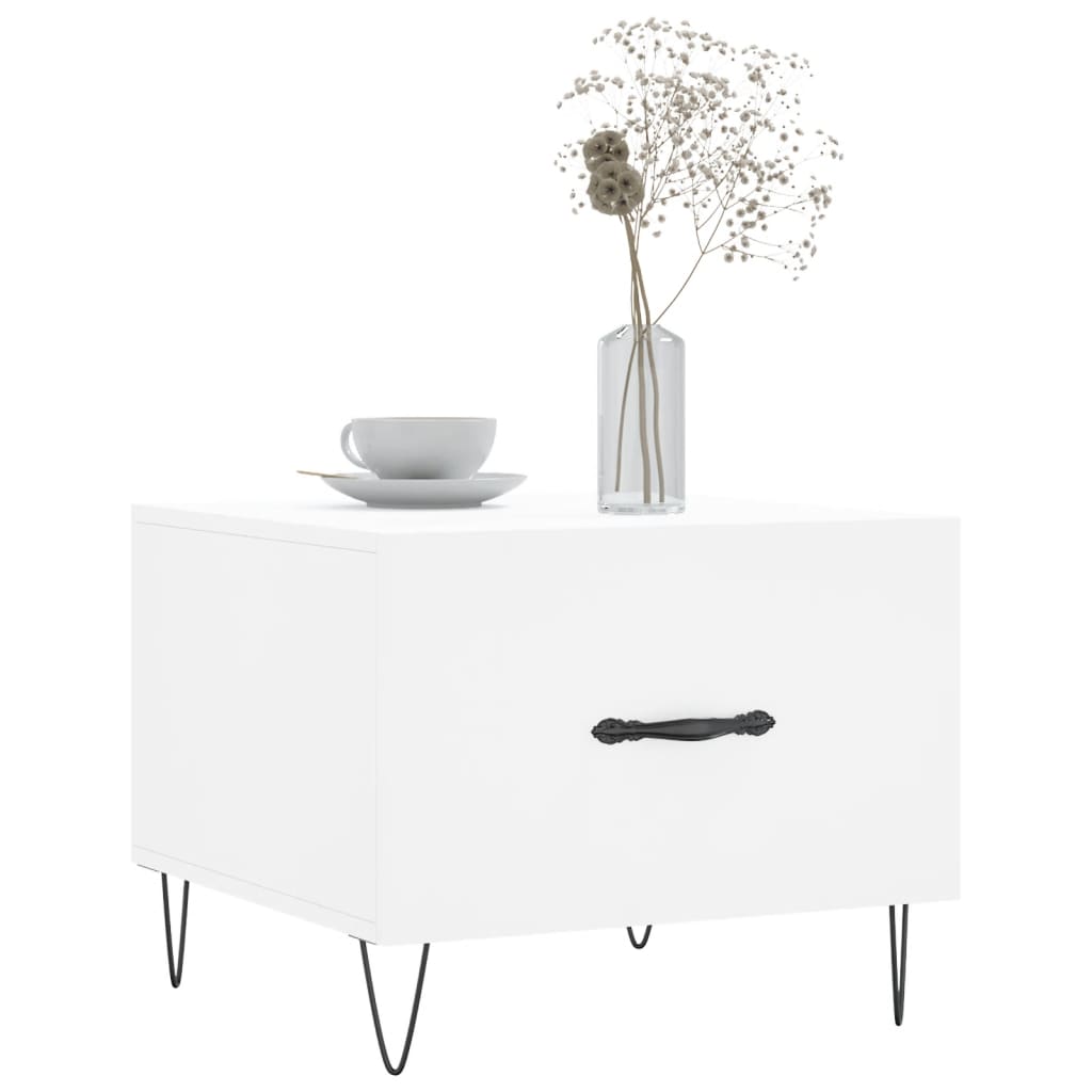 Coffee Tables 2 pcs. White 50x50x40 cm Wood Material