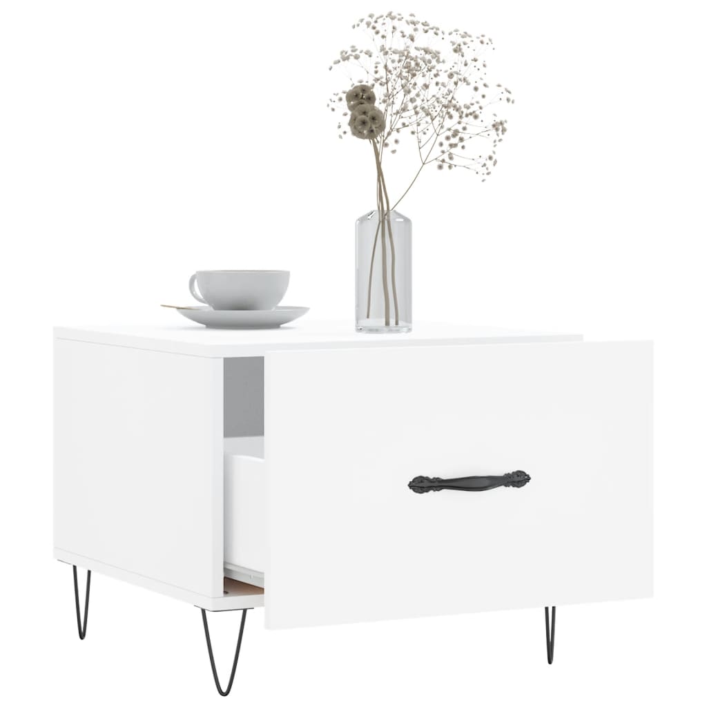 Coffee Tables 2 pcs. White 50x50x40 cm Wood Material