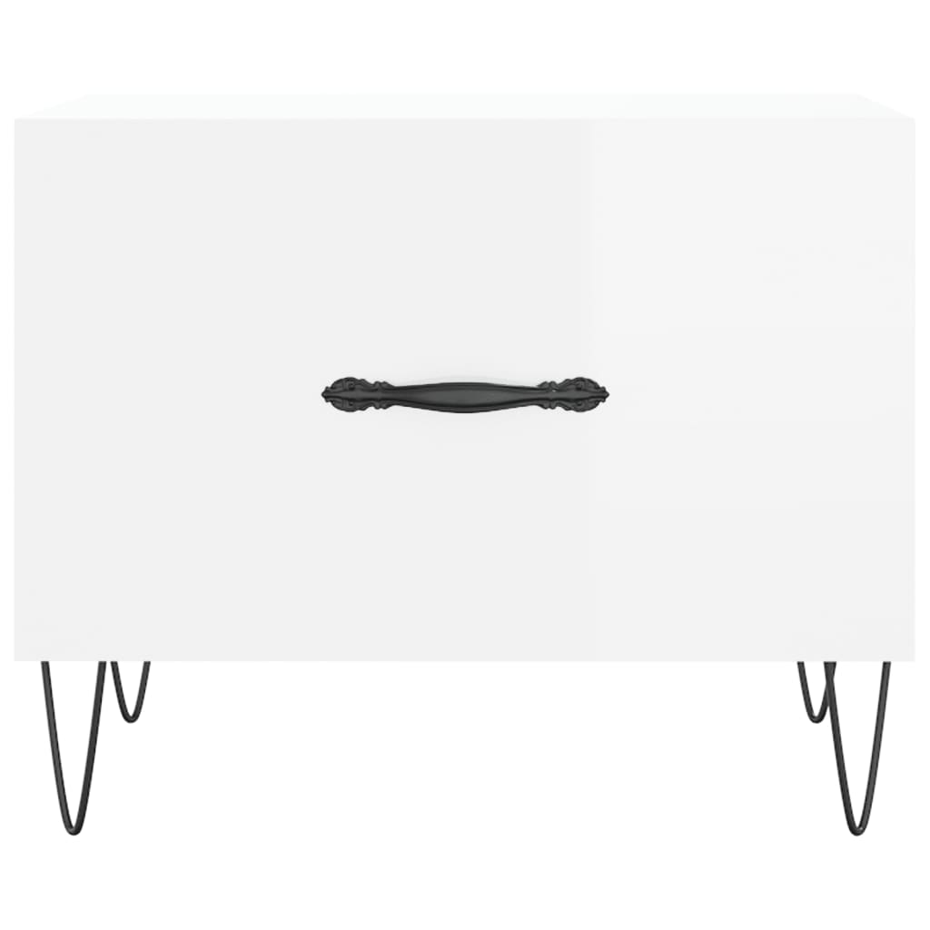 Coffee tables 2 pcs. High gloss white 50x50x40 cm wood material