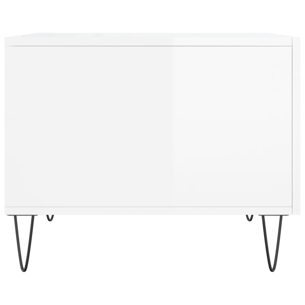 Coffee tables 2 pcs. High gloss white 50x50x40 cm wood material