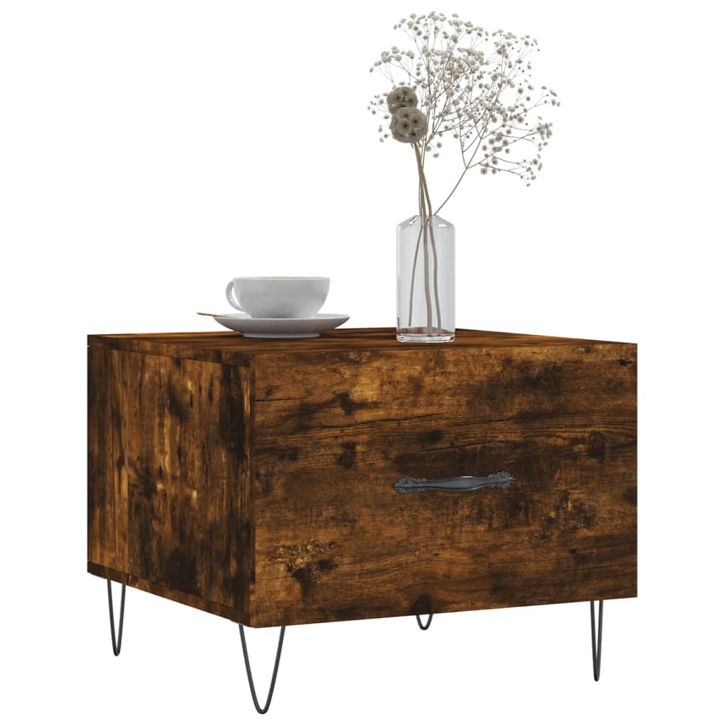 Coffee tables 2 pcs. Smoked oak 50x50x40 cm wood material