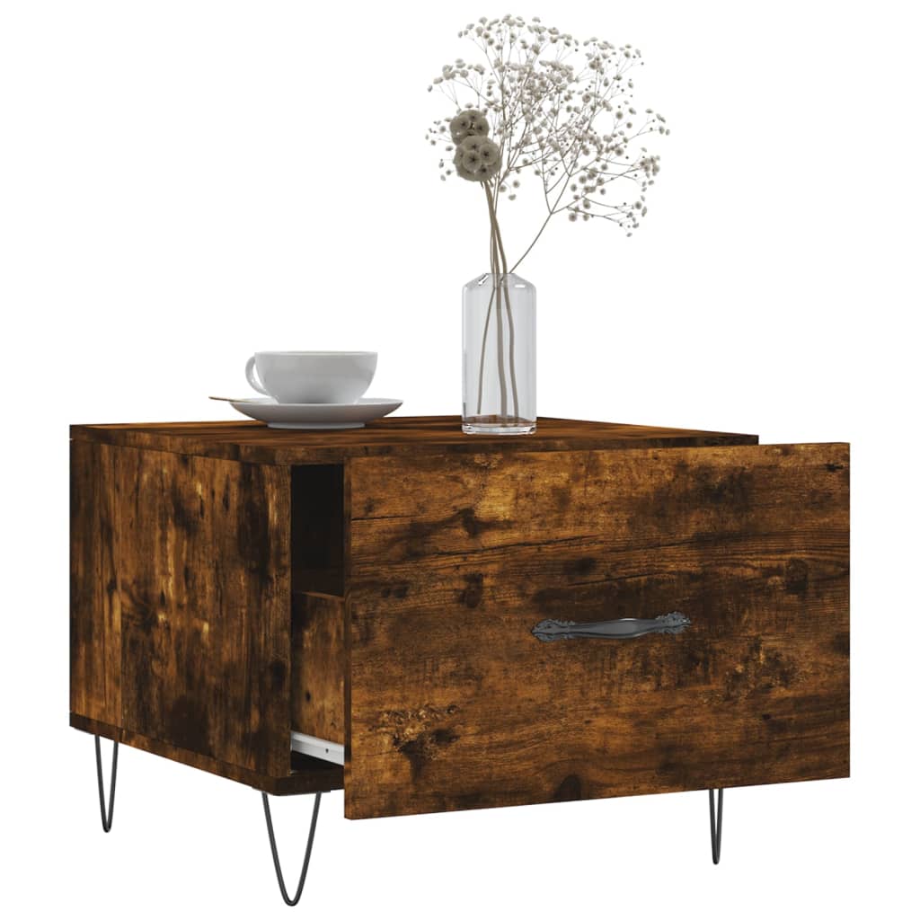 Coffee tables 2 pcs. Smoked oak 50x50x40 cm wood material