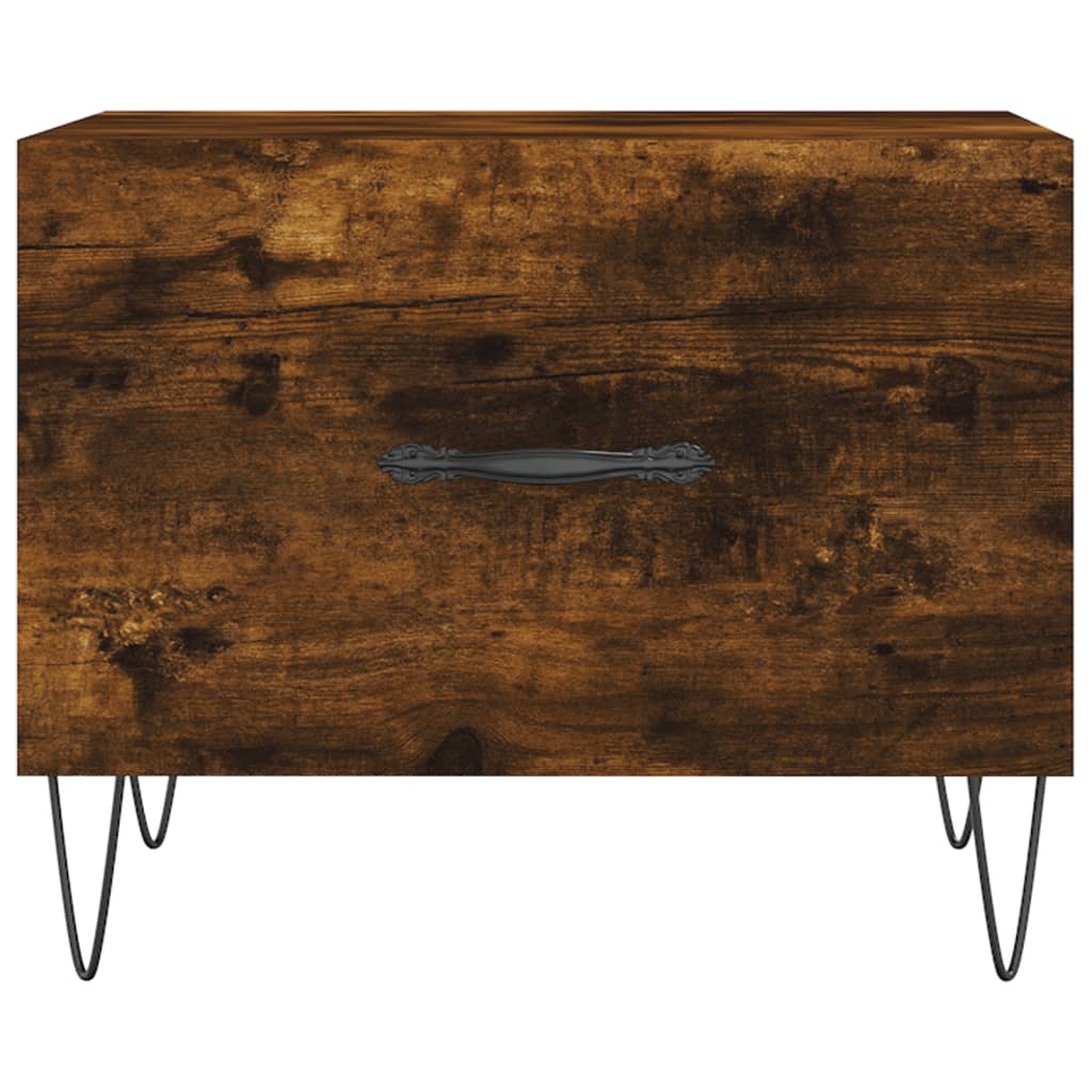 Coffee tables 2 pcs. Smoked oak 50x50x40 cm wood material
