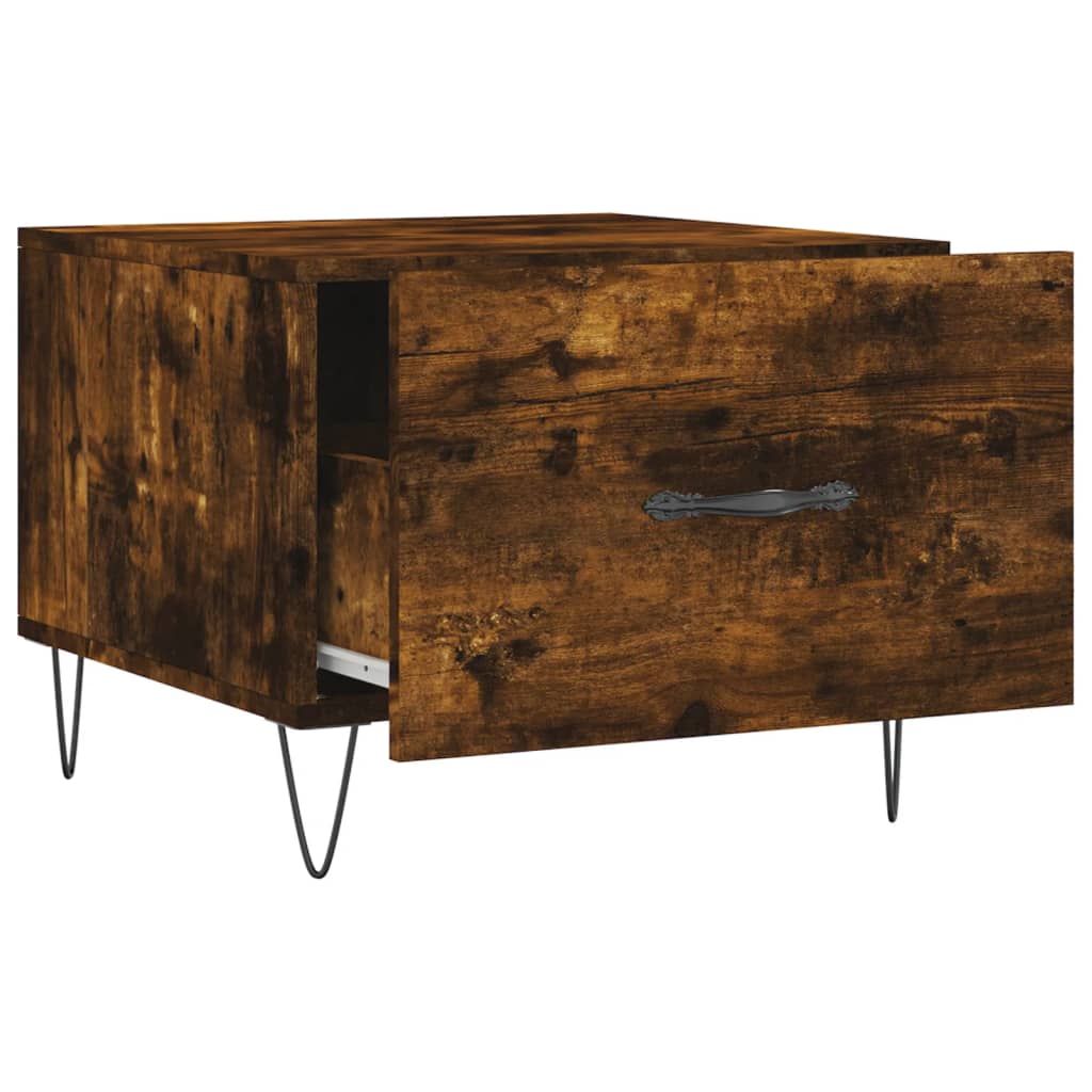 Coffee tables 2 pcs. Smoked oak 50x50x40 cm wood material