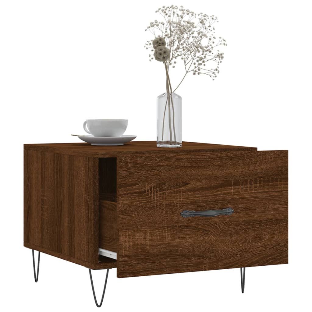 Coffee tables 2 pcs. Brown oak look 50x50x40 cm wood material