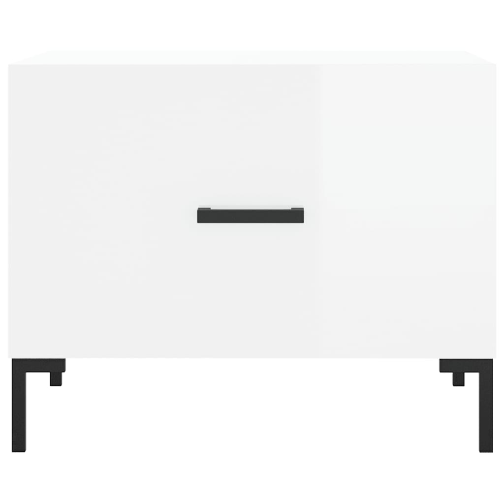 Coffee tables 2 pcs. High gloss white 50x50x40 cm wood material