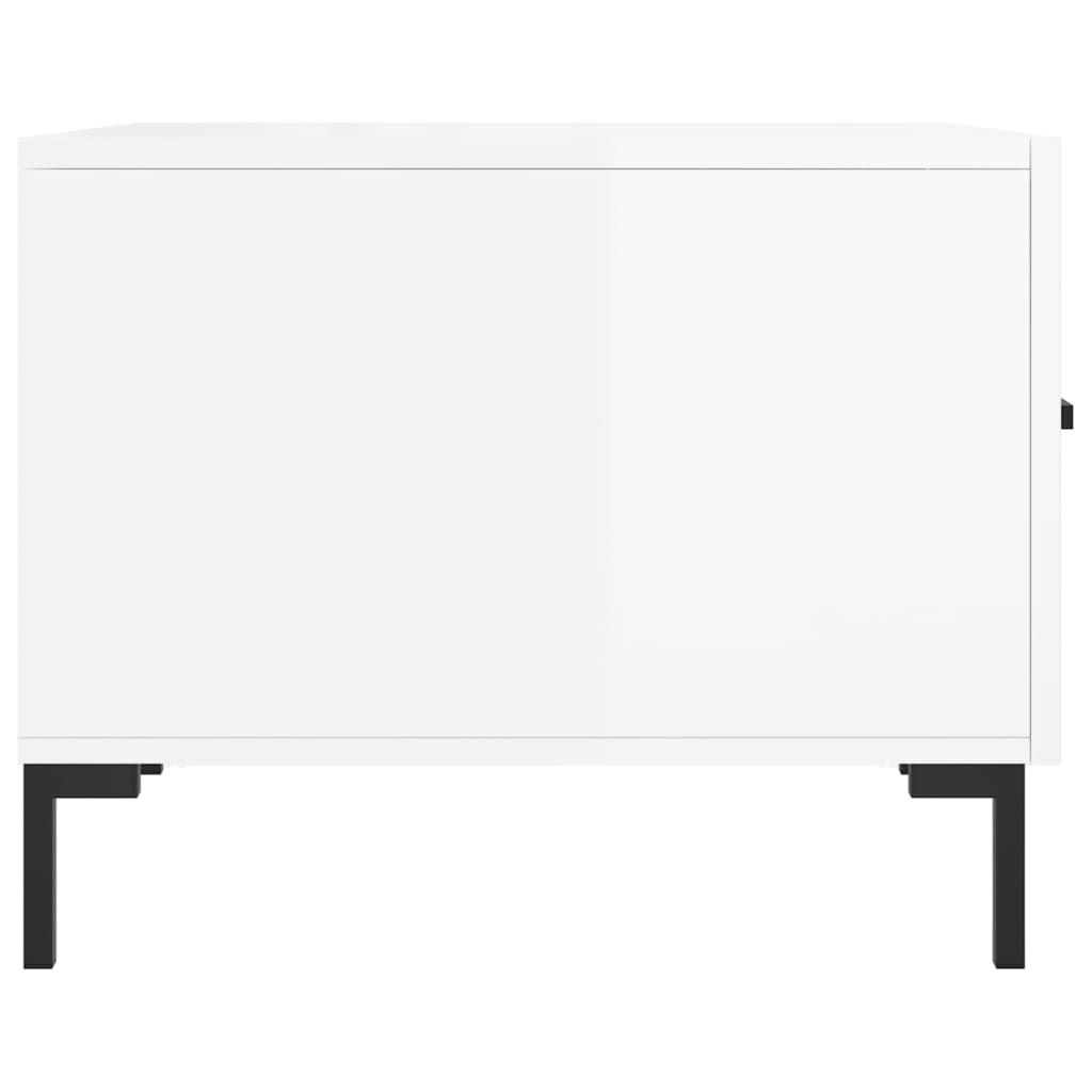 Coffee tables 2 pcs. High gloss white 50x50x40 cm wood material