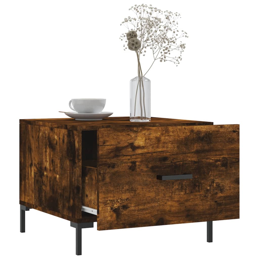 Coffee tables 2 pcs. Smoked oak 50x50x40 cm wood material