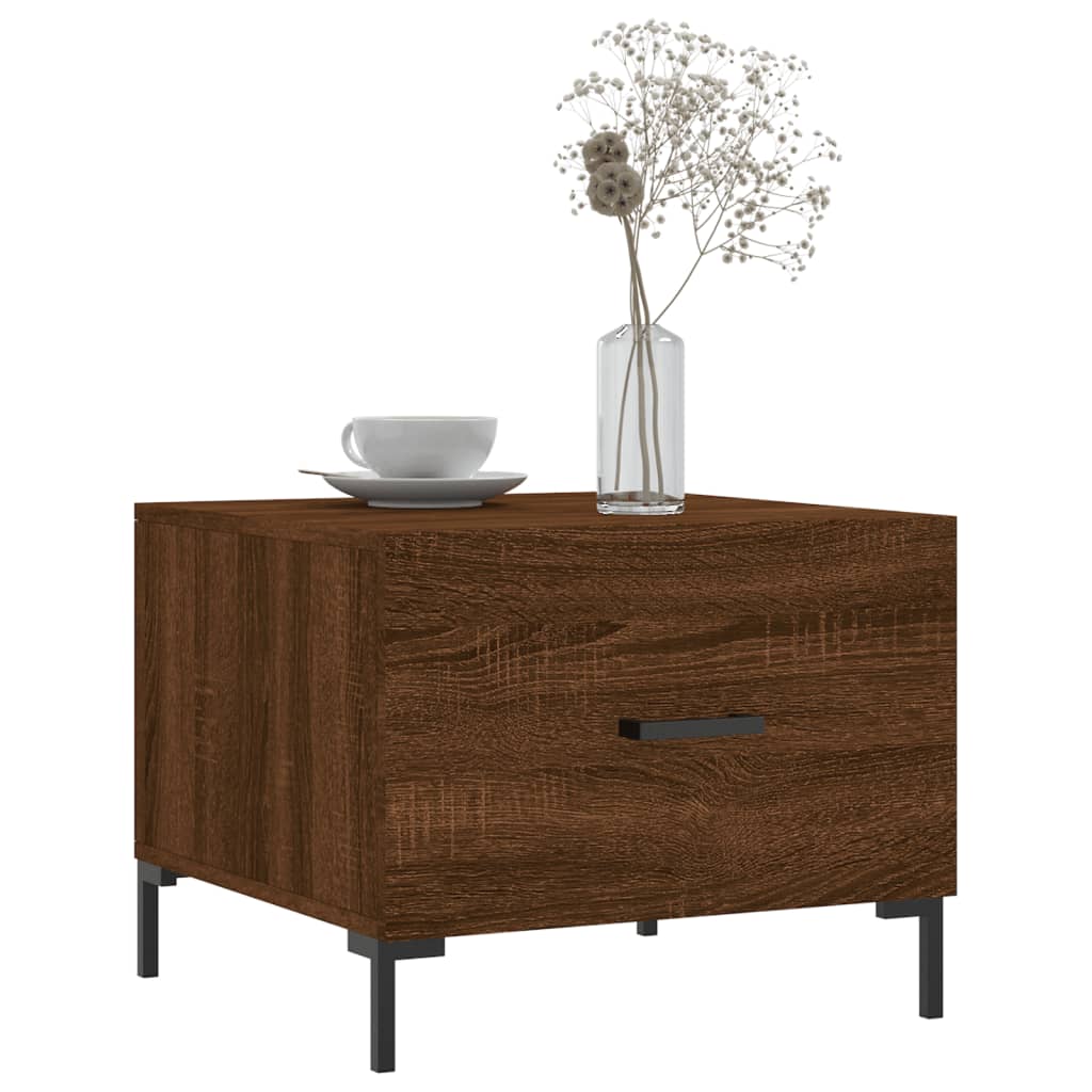 Coffee tables 2 pcs. Brown oak look 50x50x40 cm wood material
