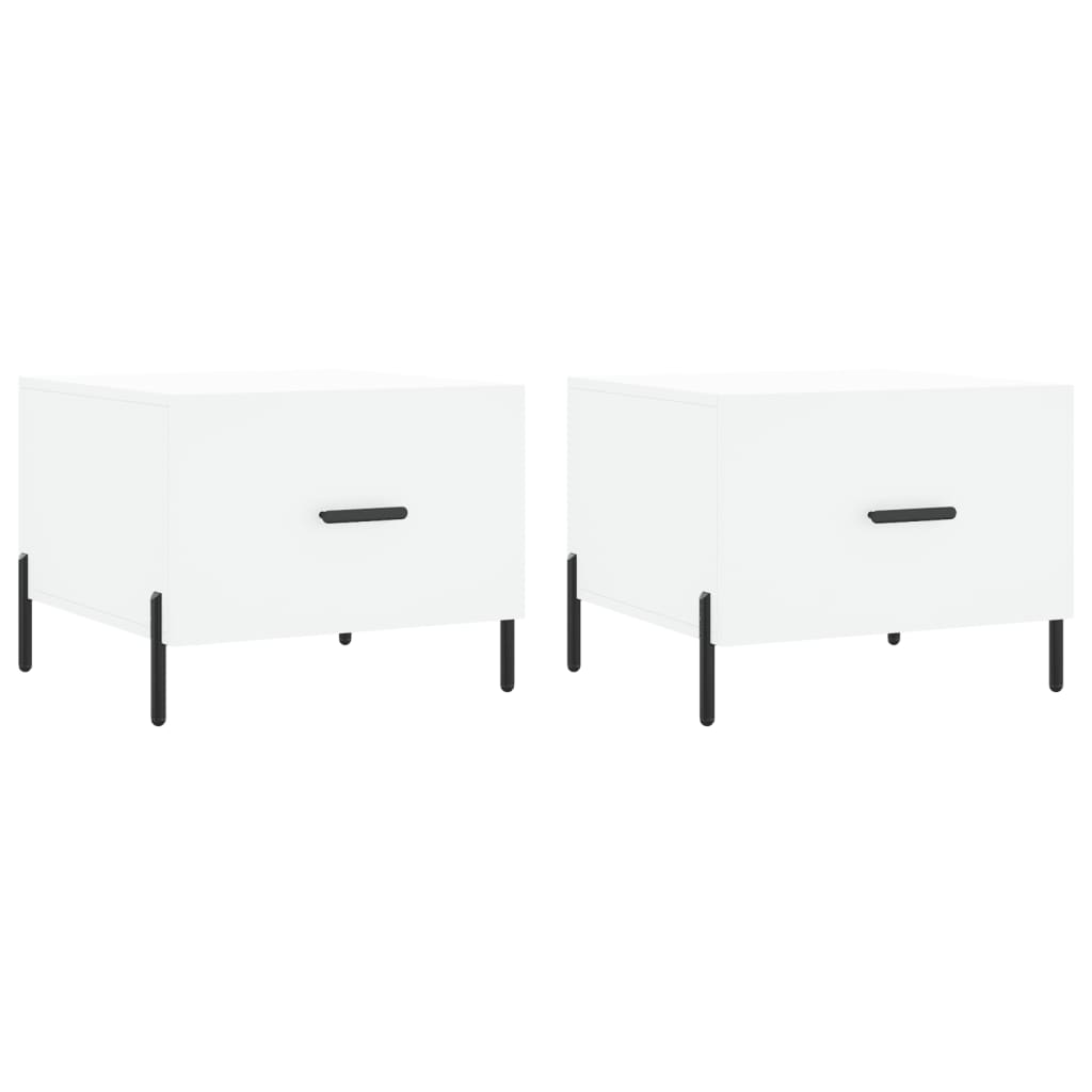 Coffee Tables 2 pcs. White 50x50x40 cm Wood Material