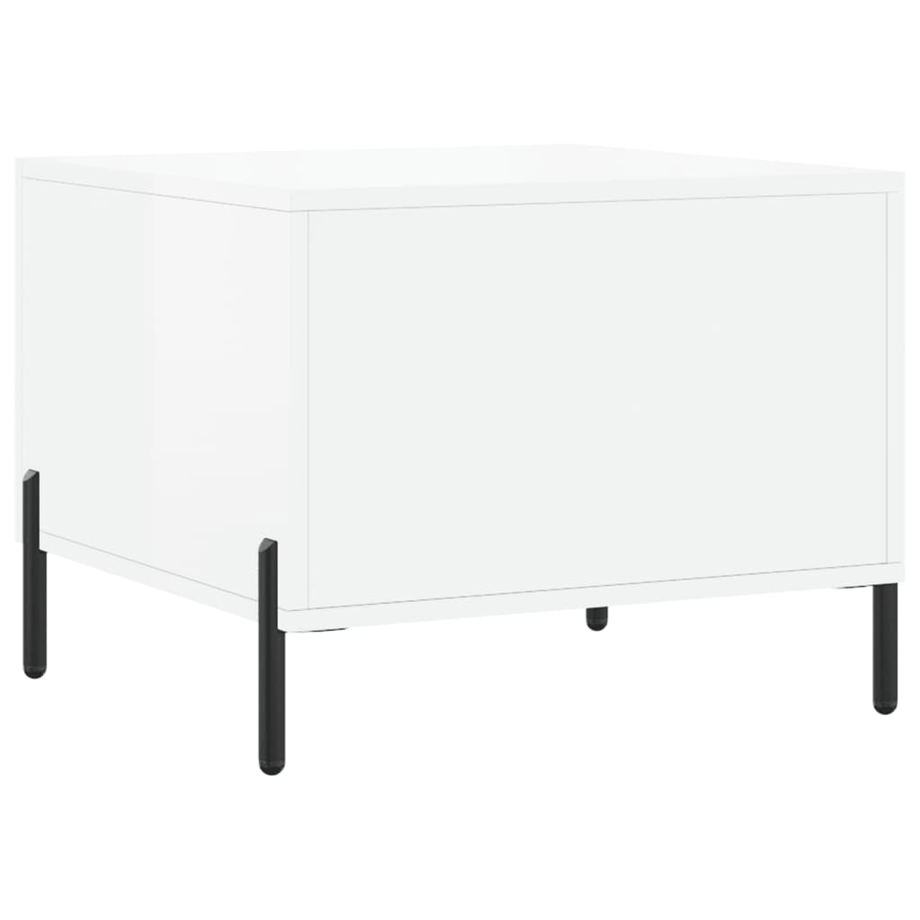 Coffee tables 2 pcs. High gloss white 50x50x40 cm wood material