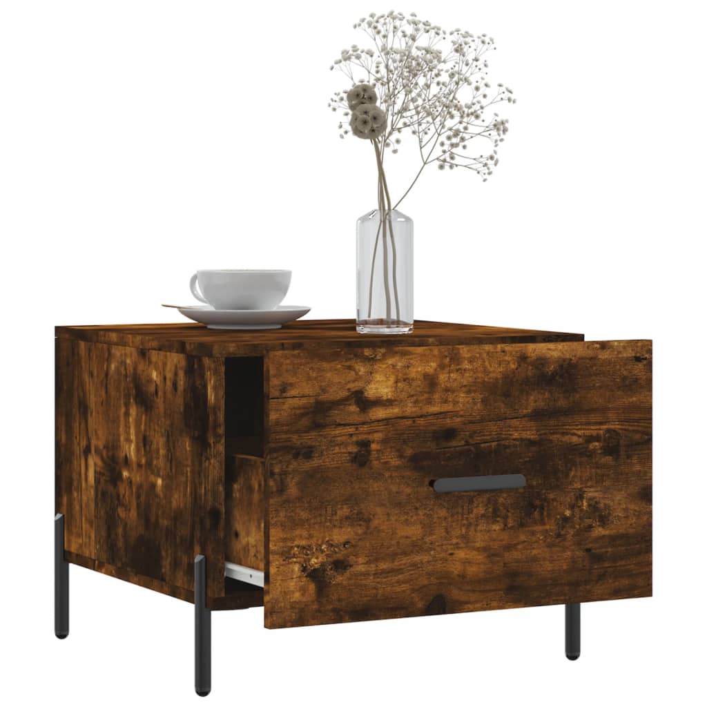 Coffee table smoked oak 50x50x40 cm wood material