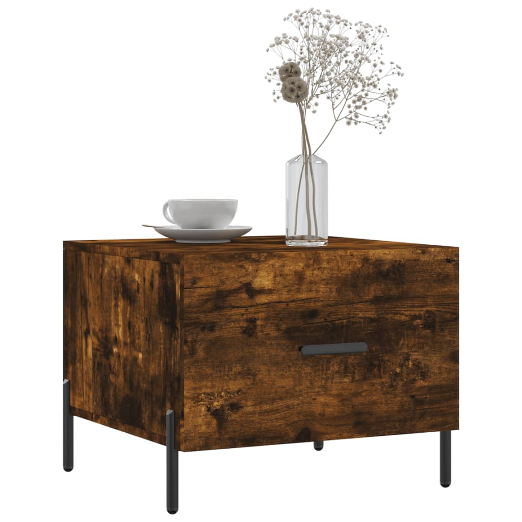 Coffee tables 2 pcs. Smoked oak 50x50x40 cm wood material
