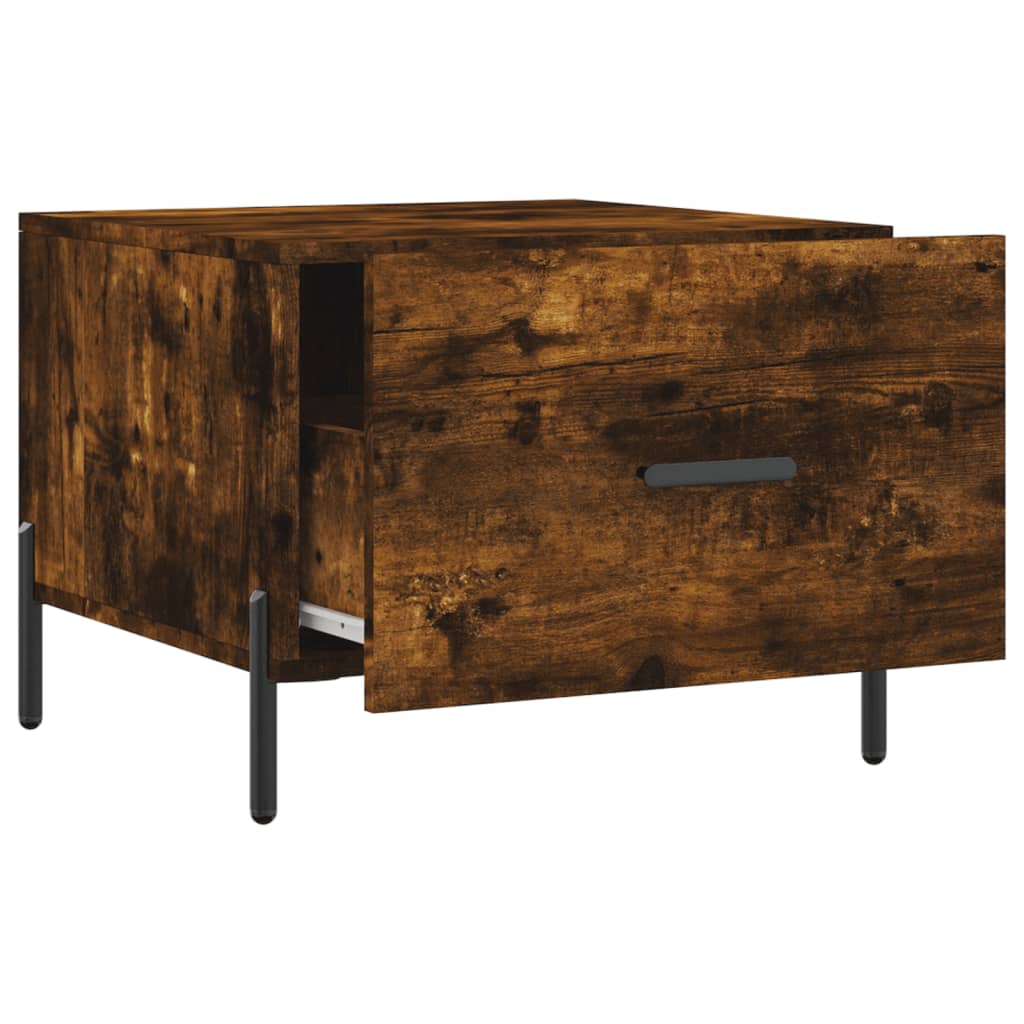 Coffee tables 2 pcs. Smoked oak 50x50x40 cm wood material