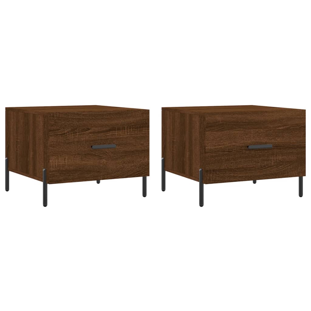 Coffee tables 2 pcs. Brown oak look 50x50x40 cm wood material