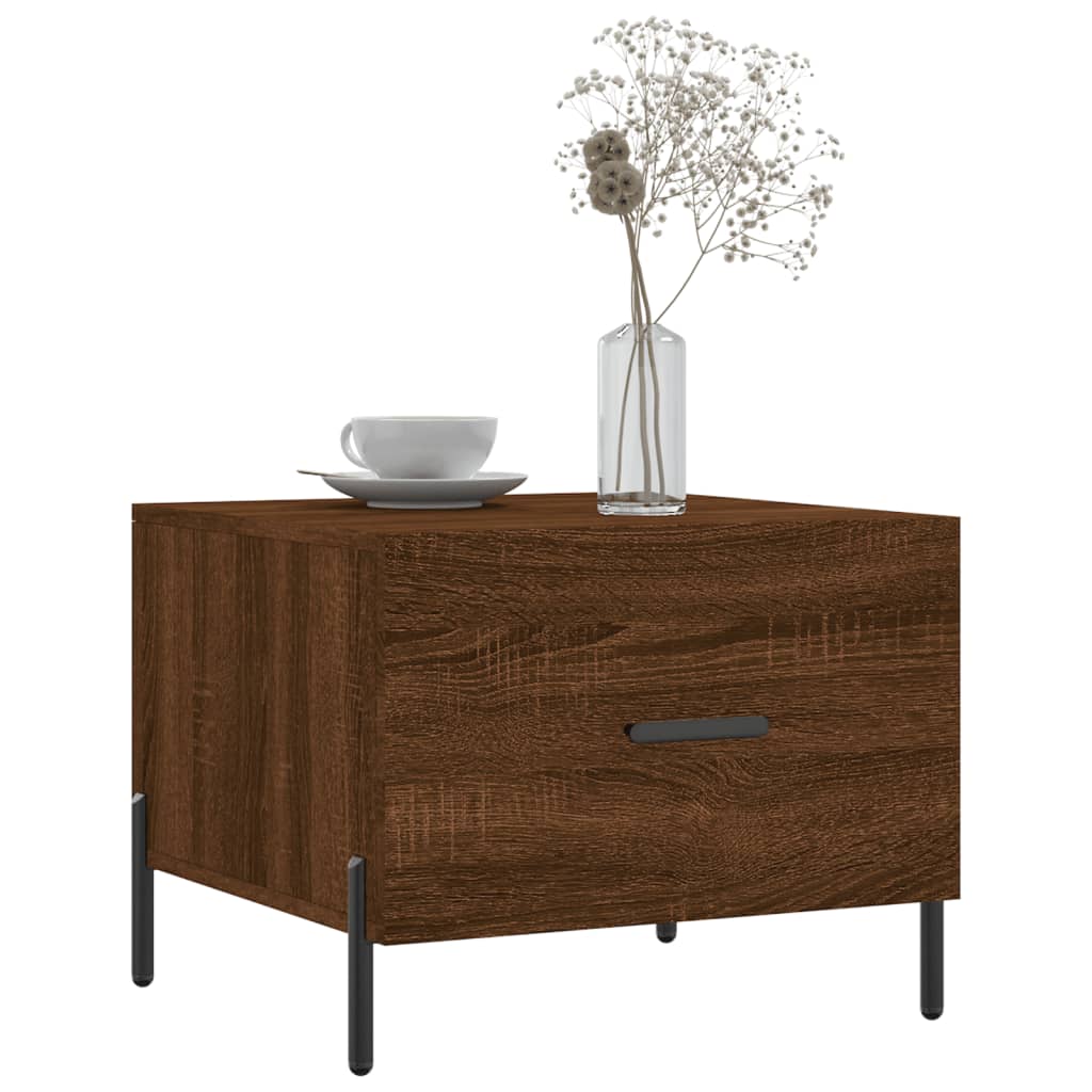Coffee tables 2 pcs. Brown oak look 50x50x40 cm wood material