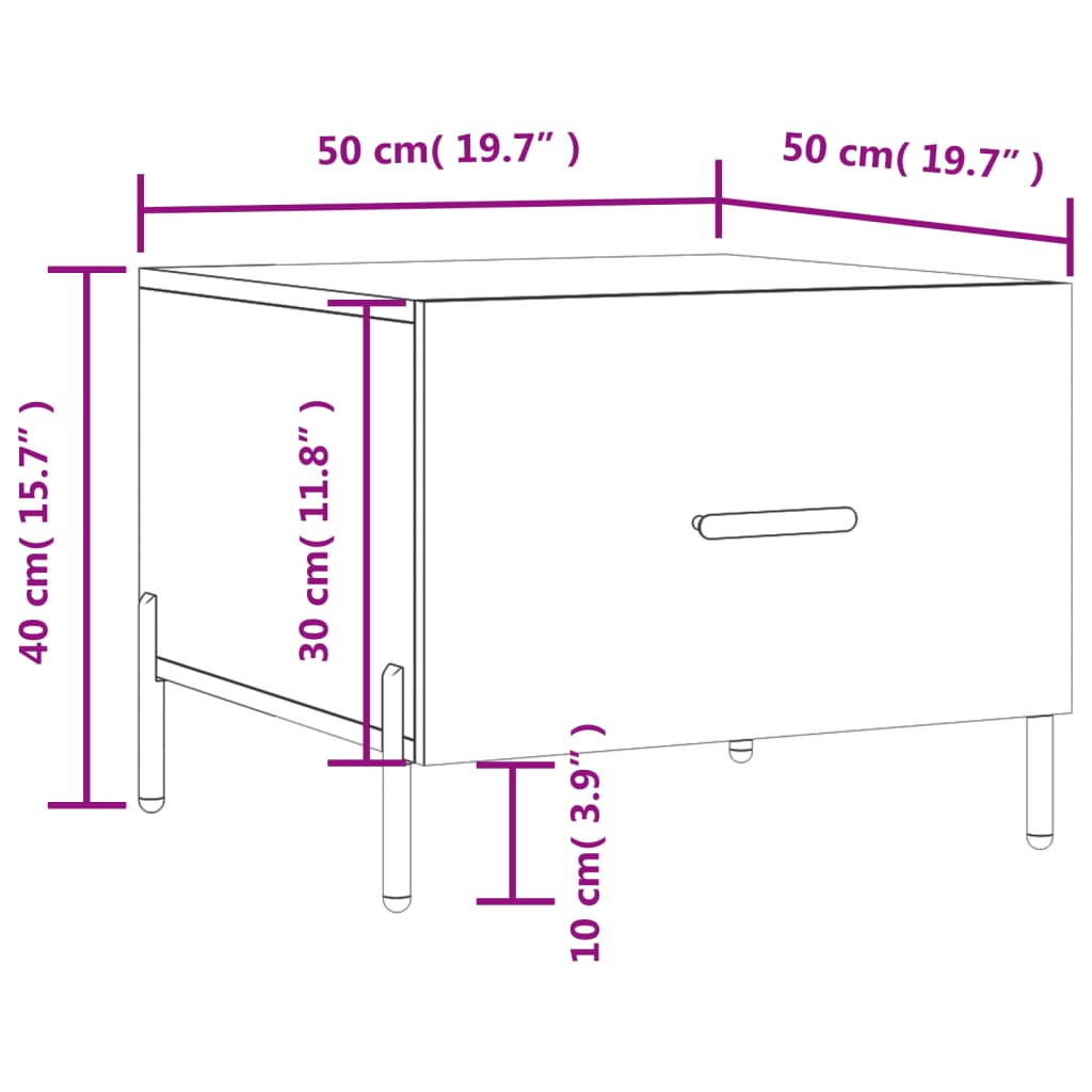 Couchtische 2 Stk. Braun Eichen-Optik 50x50x40 cm Holzwerkstoff