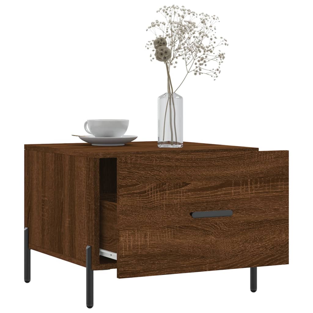 Coffee tables 2 pcs. Brown oak look 50x50x40 cm wood material